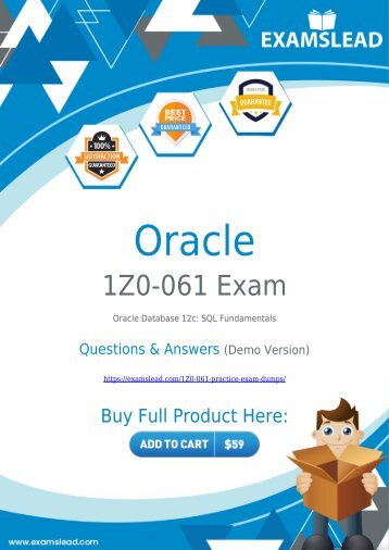 Easily Pass 1Z0-061 Exam with our Dumps PDF