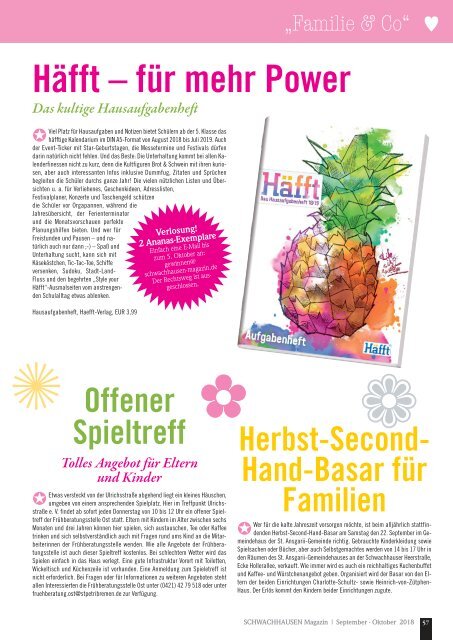 SCHWACHHAUSEN Magazin | September-Oktober 2018