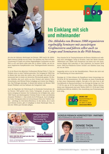 SCHWACHHAUSEN Magazin | September-Oktober 2018