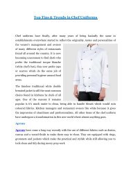 Top Tips and Trends in Chef Uniforms