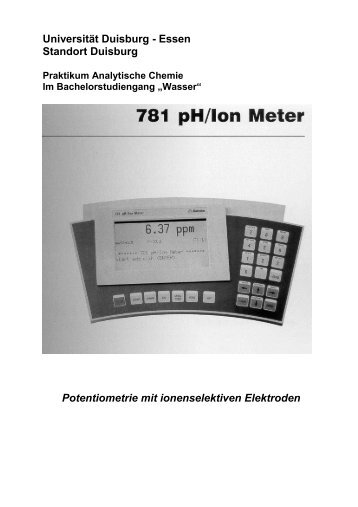 Universität Duisburg - Essen Standort Duisburg Potentiometrie mit ...