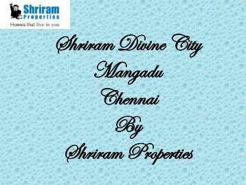 Shriram Divine City - 2 & 3 BHK Premium Apartments in Chennai