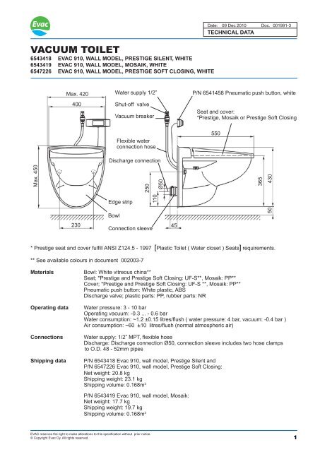 VACUUM TOILET - Evac