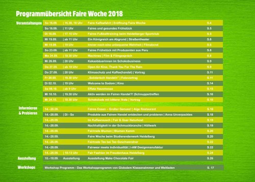 Programmheft Faire Woche 2018 Heidelberg