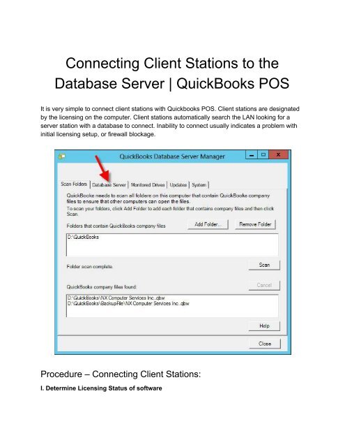 Connecting Client to Quickbooks Database Server _ PosTechie 1800-935-0532