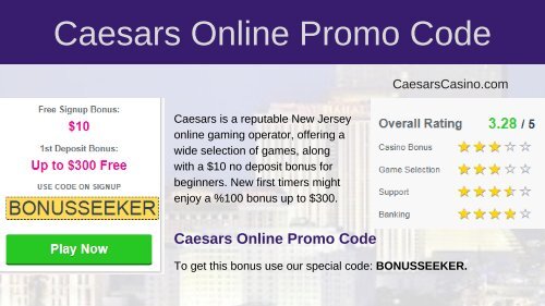 Ceasers Online Casino Promo Code Ceasers Online Casino Promo Code