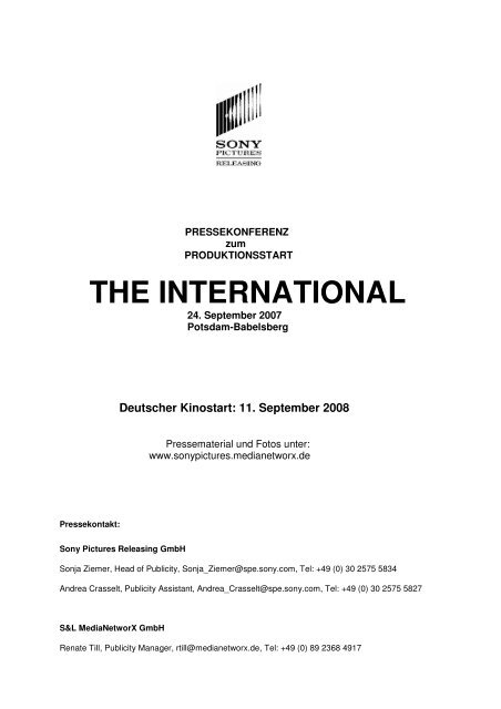 THE INTERNATIONAL - Studio Babelsberg