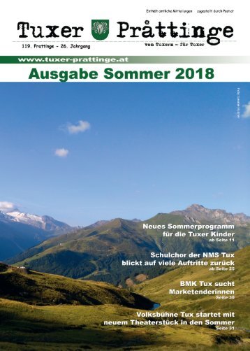 Tuxer Prattinge - Ausgabe Sommer 2018