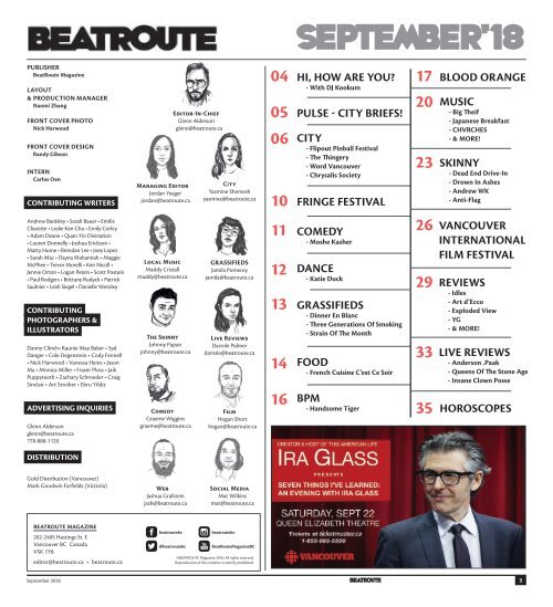 BeatRoute Magazine BC Edition September 2018