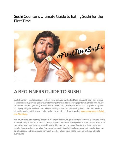 Sushi Counter Ultimate Guide to Eating Sushi for the First Time