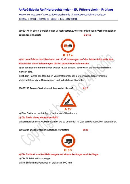 AnRo24Media Rolf Herbrechtsmeier – EU Führerschein - Prüfung