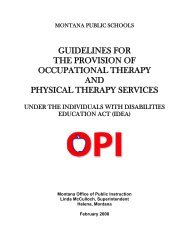OT/PT Guidelines - Montana Office of Public Instruction
