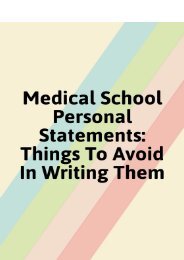 Medical school personal statements_ things to avoid in writing them