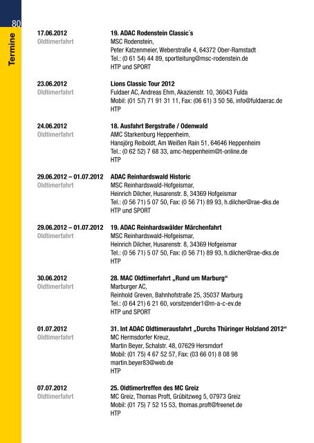 Event 2012 - ADAC Ortsclub-Portal