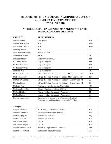 minutes of the moorabbin airport aviation consultative committee 25 ...