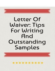 Letter of Waiver: Tips for Writing and Outstanding Samples
