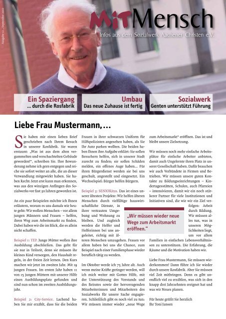 Liebe Frau Mustermann, . . . - Sozialwerk Aachener Christen eV