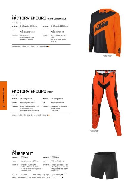 KTM 2019 Gear Parts