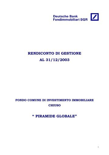 Rendiconto di gestione - RREEF Real Estate