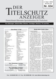 Nr. 634 - Der Titelschutz Anzeiger