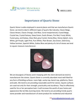 Importance of Quartz Stone