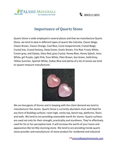 Importance of Quartz Stone