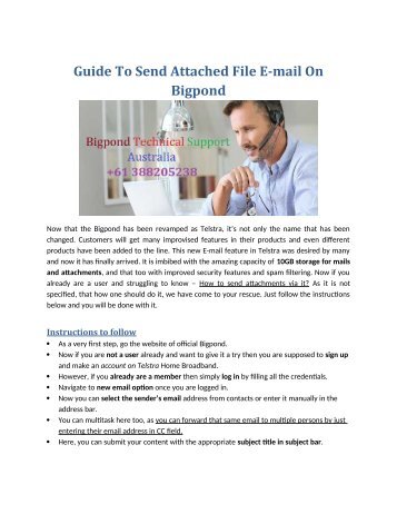 Guide To Send Attached File E-mail On Bigpond