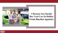 Why Should You Choose Hayden Agencies To Buy Used Cars In Halifax