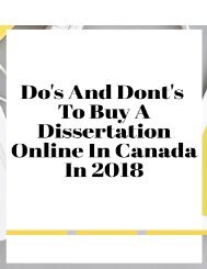 Do's and Dont's to Buy a Dissertation Online in Canada in 2018