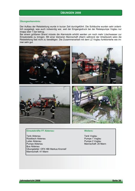 Freiwillige Feuerwehr Abtenau Jahresbericht 2008