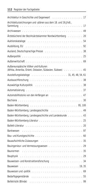 Bibliotheken in Stuttgart, 7. Aufl. 2001 - Universität Hohenheim