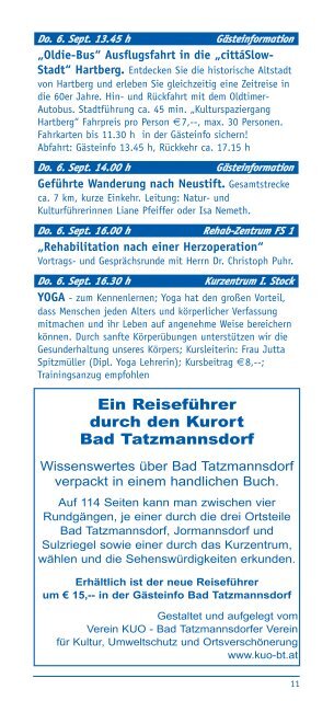 Monatsprogramm als herunterladen - Bad Tatzmannsdorf ...