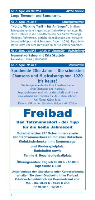 Monatsprogramm als herunterladen - Bad Tatzmannsdorf ...
