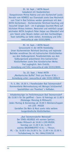 Monatsprogramm als herunterladen - Bad Tatzmannsdorf ...