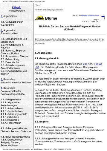 Richtlinie für den Bau und Betrieb Fliegender Bauten (FlBauR)