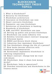 Blockchain Technology Thesis Topics