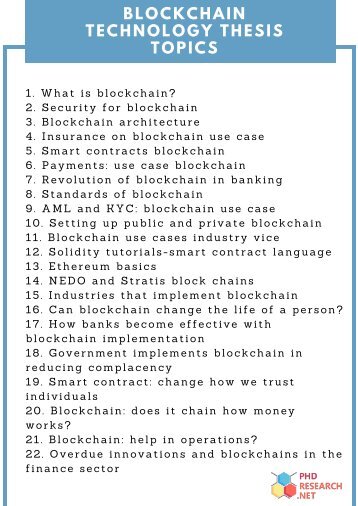 Blockchain Technology Thesis Topics