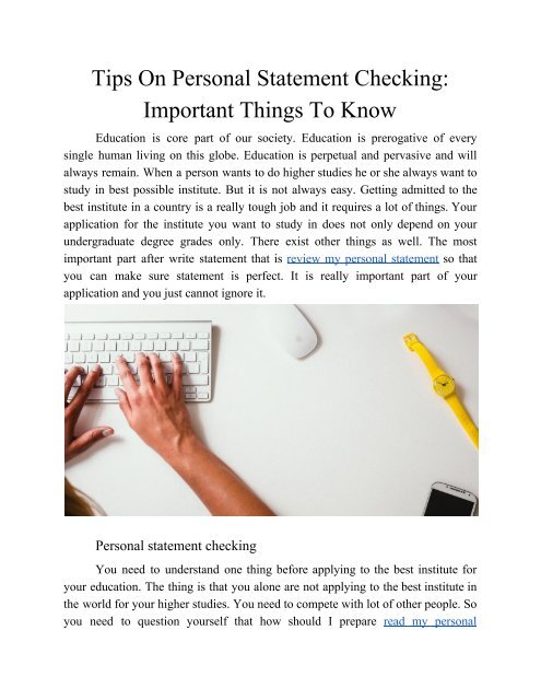 Tips On Personal Statement Checking_ Important Things To Know