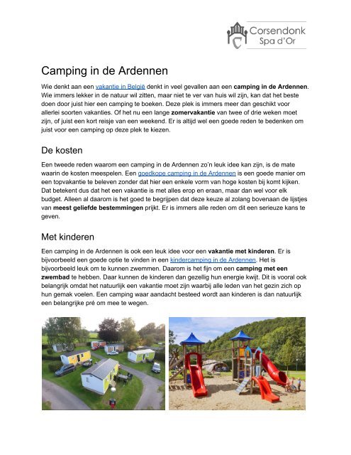 Camping in de Ardennen