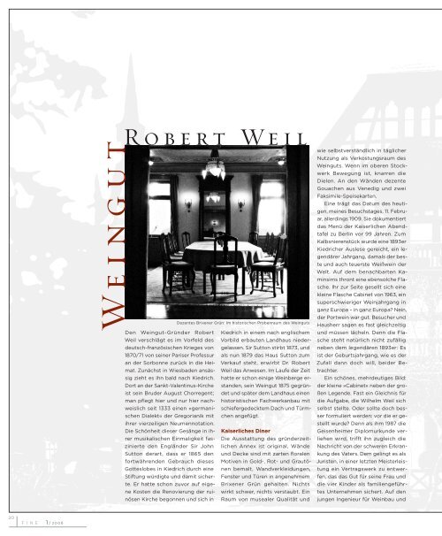 FINE Das Weinmagazin, 1. Ausgabe - 01/2008