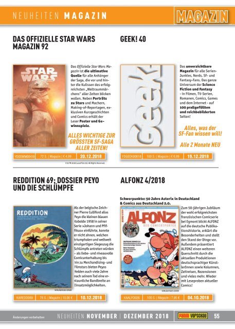 Panini Vorschau 82 - Neuheiten November/Dezember 2018