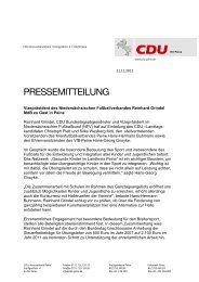 Hier lesen Sie die  Pressemitteilung. - CDU Kreisverband Peine