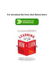 PDF) Learning How to Learn How to Succeed in School Without Spending All Your Time Studying; A Guide