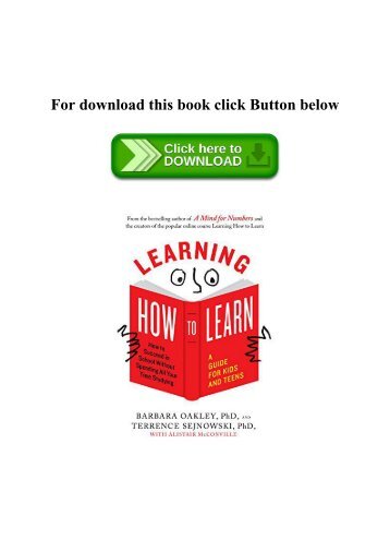 PDF) Learning How to Learn How to Succeed in School Without Spending All Your Time Studying; A Guide