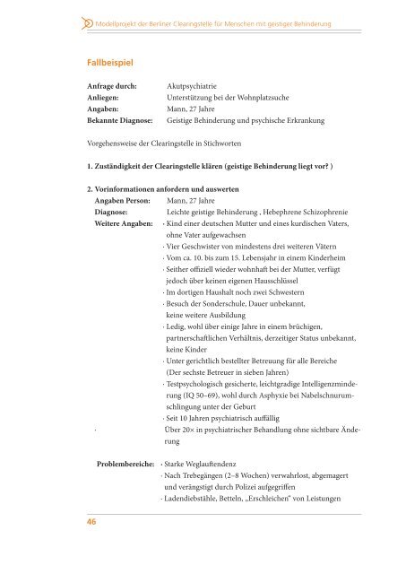 Abschlussbericht des Modellprojekts der Berliner Clearingstelle für ...