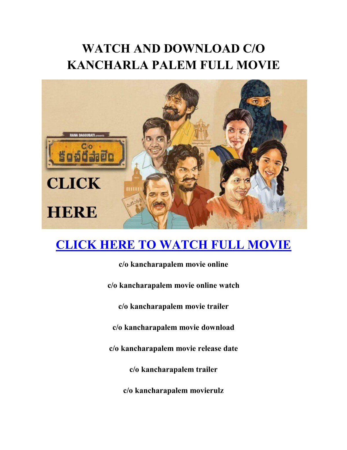 Care of hot sale kancharapalem full movie