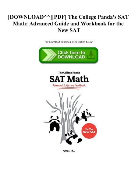 [DOWNLOAD^^][PDF] The College Panda's SAT Math Advanced Guide and ...