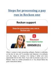 Processing a pay run in Reckon one