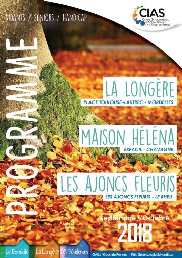 Programme de La Longère Septembre / Octobre 2018