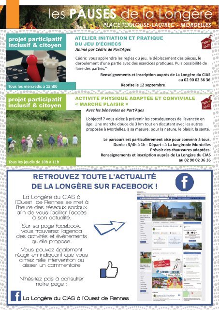 Programme de La Longère Septembre / Octobre 2018